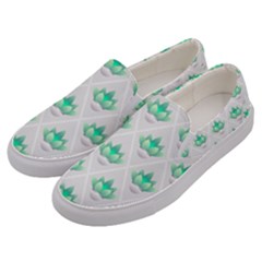 Plant Pattern Green Leaf Flora Men s Canvas Slip Ons