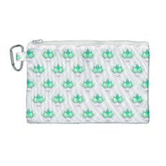 Plant Pattern Green Leaf Flora Canvas Cosmetic Bag (large)