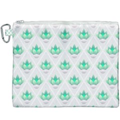 Plant Pattern Green Leaf Flora Canvas Cosmetic Bag (xxxl)