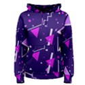 Purple Blue Geometric Pattern Women s Pullover Hoodie View1