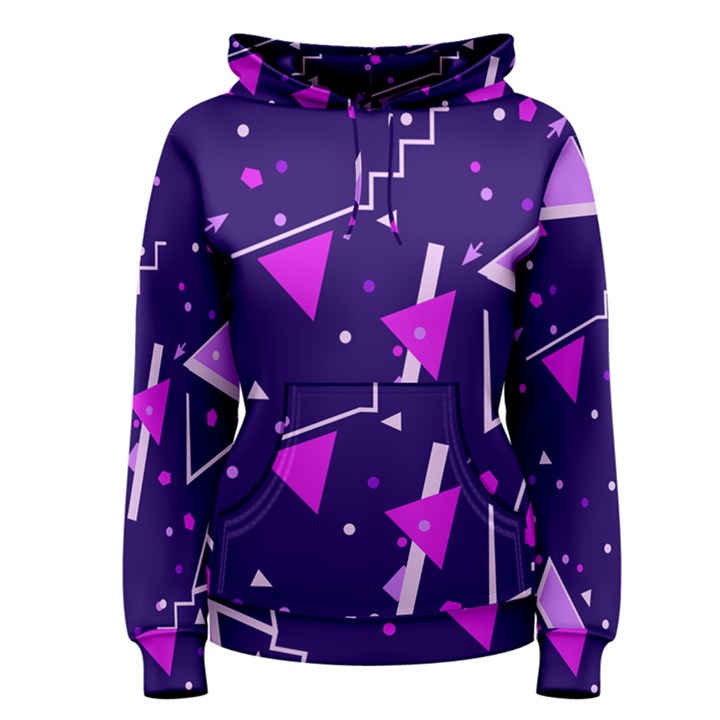 Purple Blue Geometric Pattern Women s Pullover Hoodie