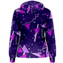 Purple Blue Geometric Pattern Women s Pullover Hoodie View2