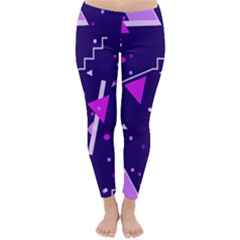 Purple Blue Geometric Pattern Classic Winter Leggings