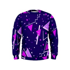 Purple Blue Geometric Pattern Kids  Sweatshirt