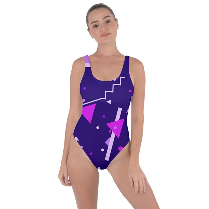 Purple Blue Geometric Pattern Bring Sexy Back Swimsuit