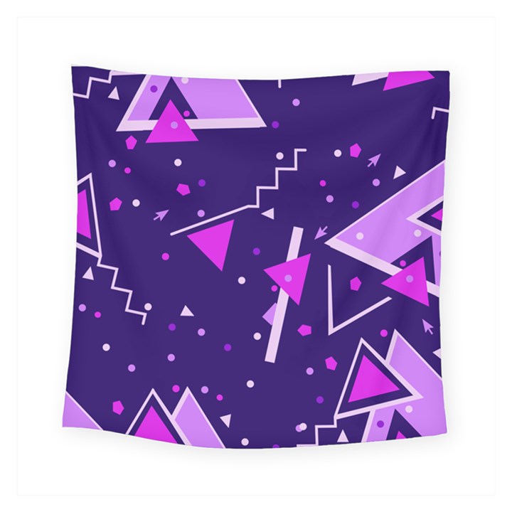 Purple Blue Geometric Pattern Square Tapestry (Small)