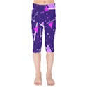 Purple Blue Geometric Pattern Kids  Capri Leggings  View1