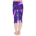 Purple Blue Geometric Pattern Kids  Capri Leggings  View2