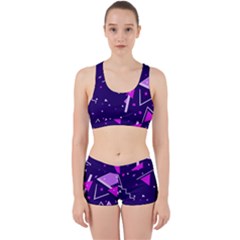 Purple Blue Geometric Pattern Work It Out Gym Set