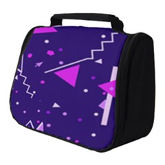 Purple Blue Geometric Pattern Full Print Travel Pouch (small)