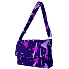 Purple Blue Geometric Pattern Full Print Messenger Bag