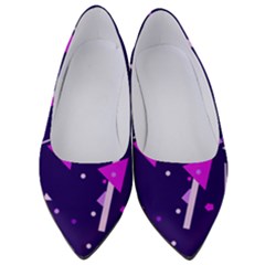 Purple Blue Geometric Pattern Women s Low Heels