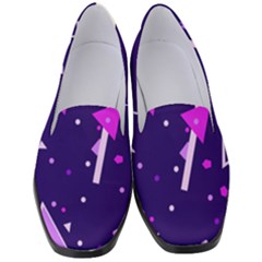 Purple Blue Geometric Pattern Women s Classic Loafer Heels by HermanTelo