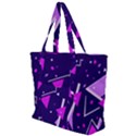 Purple Blue Geometric Pattern Zip Up Canvas Bag View1