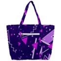 Purple Blue Geometric Pattern Zip Up Canvas Bag View3