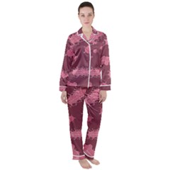 Plumelet Pen Ethnic Elegant Hippie Satin Long Sleeve Pyjamas Set