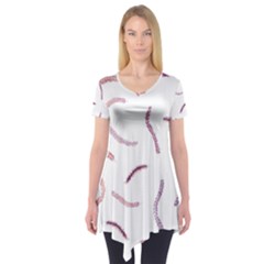 Plumelet Pen Ethnic Elegant Hippie Cute Short Sleeve Tunic  by HermanTelo