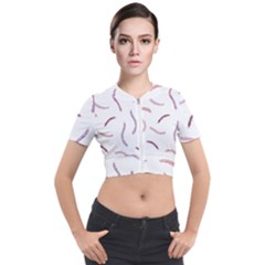 Plumelet Pen Ethnic Elegant Hippie Cute Short Sleeve Cropped Jacket