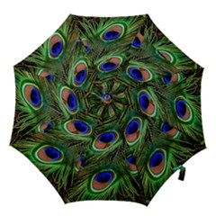 Peacock Feathers Plumage Iridescent Hook Handle Umbrellas (medium) by HermanTelo