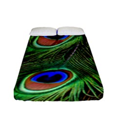 Peacock Feathers Plumage Iridescent Fitted Sheet (full/ Double Size)