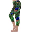 Peacock Feathers Plumage Iridescent Capri Winter Leggings  View2