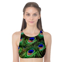 Peacock Feathers Plumage Iridescent Tank Bikini Top by HermanTelo