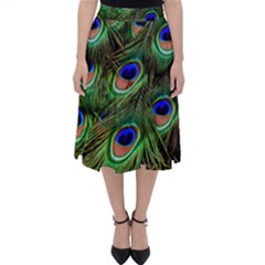 Peacock Feathers Plumage Iridescent Classic Midi Skirt