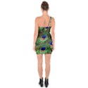 Peacock Feathers Plumage Iridescent One Soulder Bodycon Dress View2