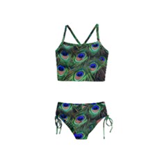 Peacock Feathers Plumage Iridescent Girls  Tankini Swimsuit