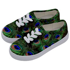 Peacock Feathers Plumage Iridescent Kids  Classic Low Top Sneakers