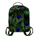 Peacock Feathers Plumage Iridescent Flap Pocket Backpack (Small) View3