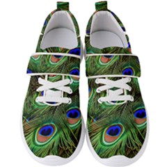 Peacock Feathers Plumage Iridescent Men s Velcro Strap Shoes by HermanTelo