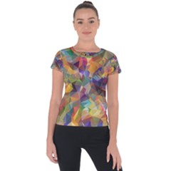 Polygon Wallpaper Short Sleeve Sports Top 