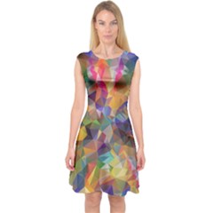 Polygon Wallpaper Capsleeve Midi Dress