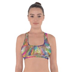 Polygon Wallpaper Cross Back Sports Bra by HermanTelo