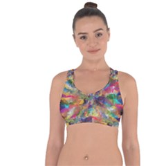 Polygon Wallpaper Cross String Back Sports Bra