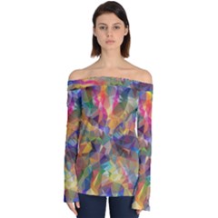 Polygon Wallpaper Off Shoulder Long Sleeve Top