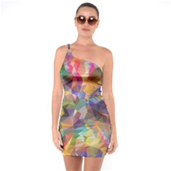 Polygon Wallpaper One Soulder Bodycon Dress