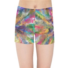 Polygon Wallpaper Kids  Sports Shorts by HermanTelo