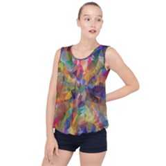 Polygon Wallpaper Bubble Hem Chiffon Tank Top