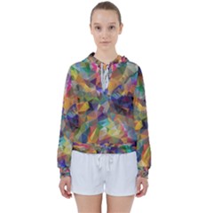 Polygon Wallpaper Women s Tie Up Sweat