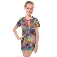 Polygon Wallpaper Kids  Mesh Tee And Shorts Set