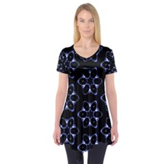 Purple Circle Wallpaper Short Sleeve Tunic 