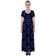 Purple Circle Wallpaper High Waist Short Sleeve Maxi Dress