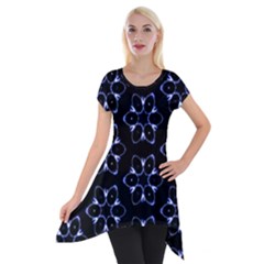 Purple Circle Wallpaper Short Sleeve Side Drop Tunic