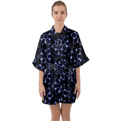 Purple Circle Wallpaper Quarter Sleeve Kimono Robe by HermanTelo