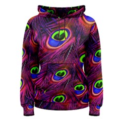 Peacock Feathers Color Plumage Women s Pullover Hoodie