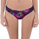 Peacock Feathers Color Plumage Reversible Hipster Bikini Bottoms View3