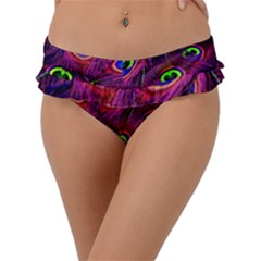 Peacock Feathers Color Plumage Frill Bikini Bottom