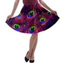 Peacock Feathers Color Plumage A-line Skater Skirt View1